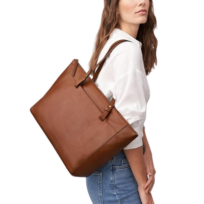 Fossil Women's Rachel Tote Purse Handbag Brown
